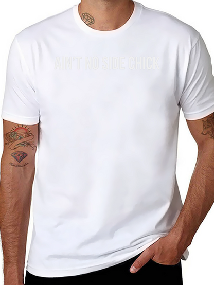 Camiseta Negra con Texto Aint No Side Chick