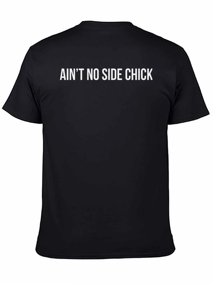 Camiseta Negra con Texto Aint No Side Chick