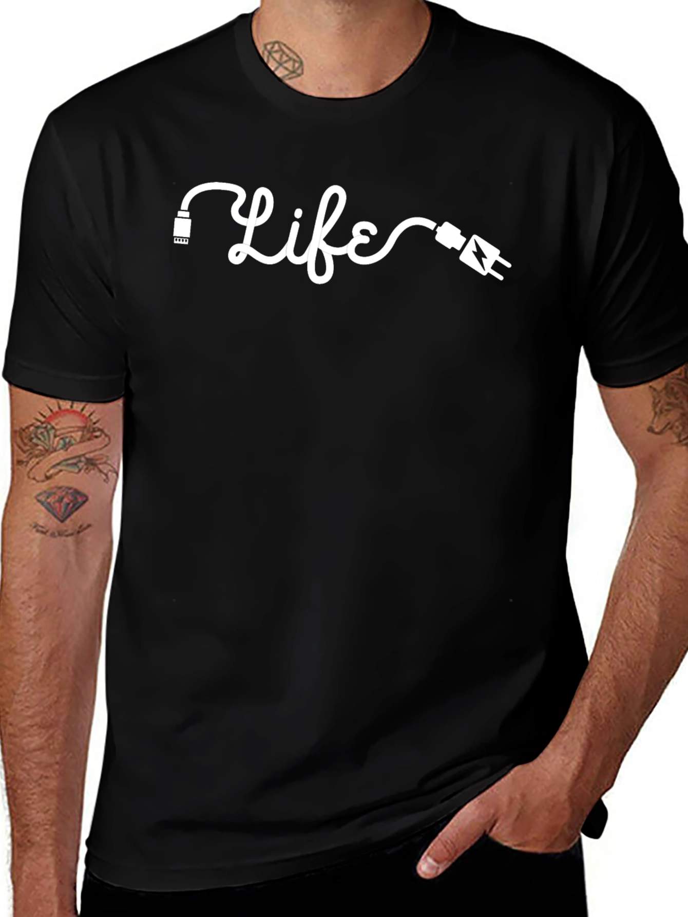 Camiseta Negra Life Con Diseño Original