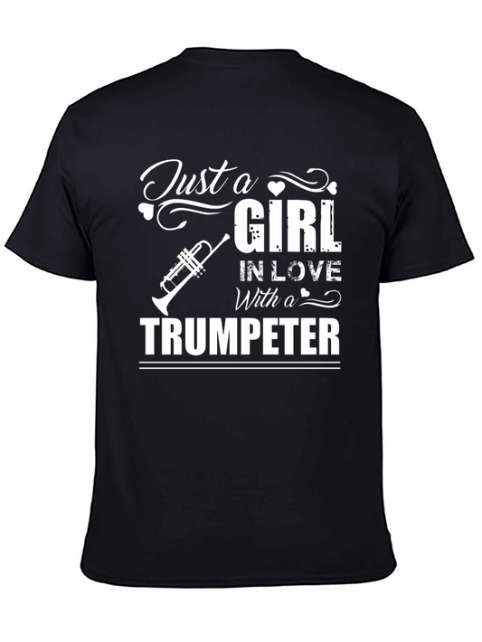 Camiseta Negra Just a Girl in Love With a Trumpeter