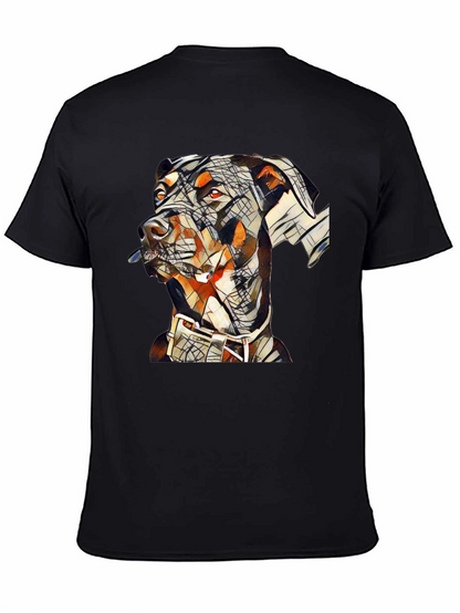 Camiseta Negra con Diseño Abstracto de Doberman