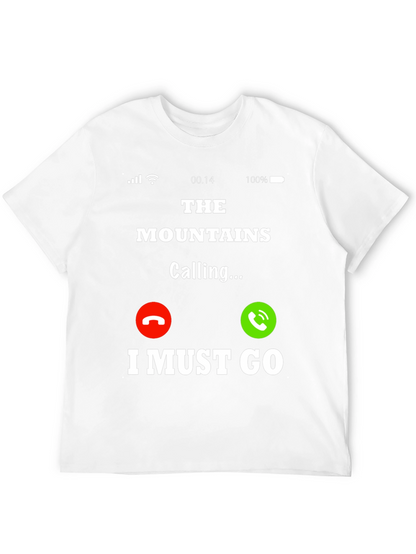 Camiseta Negra The Mountains Are Calling para Aventura