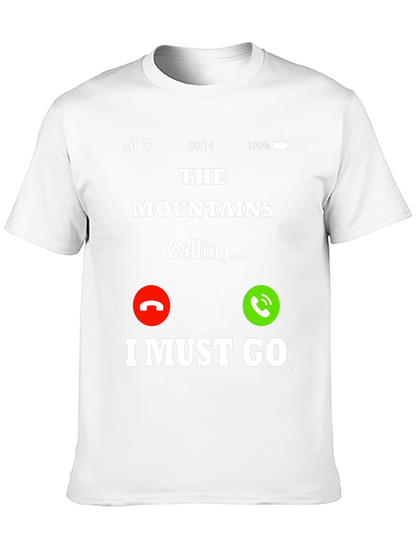 Camiseta Negra The Mountains Are Calling para Aventura