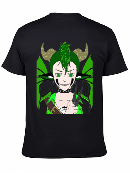 Camiseta Negra con Diseño de Criatura Fantástica