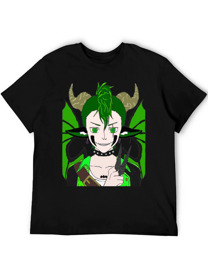 Camiseta Negra con Diseño de Criatura Fantástica