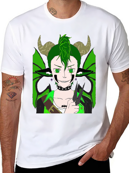 Camiseta Negra con Diseño de Criatura Fantástica