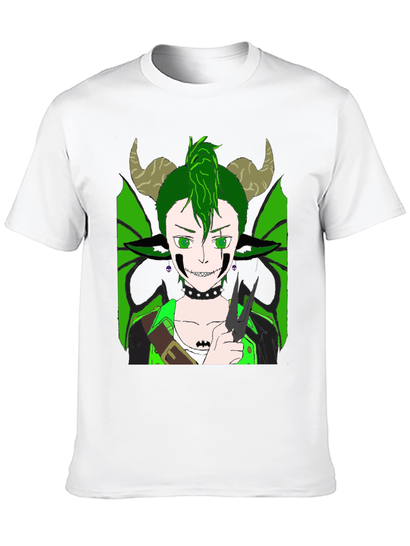 Camiseta Negra con Diseño de Criatura Fantástica