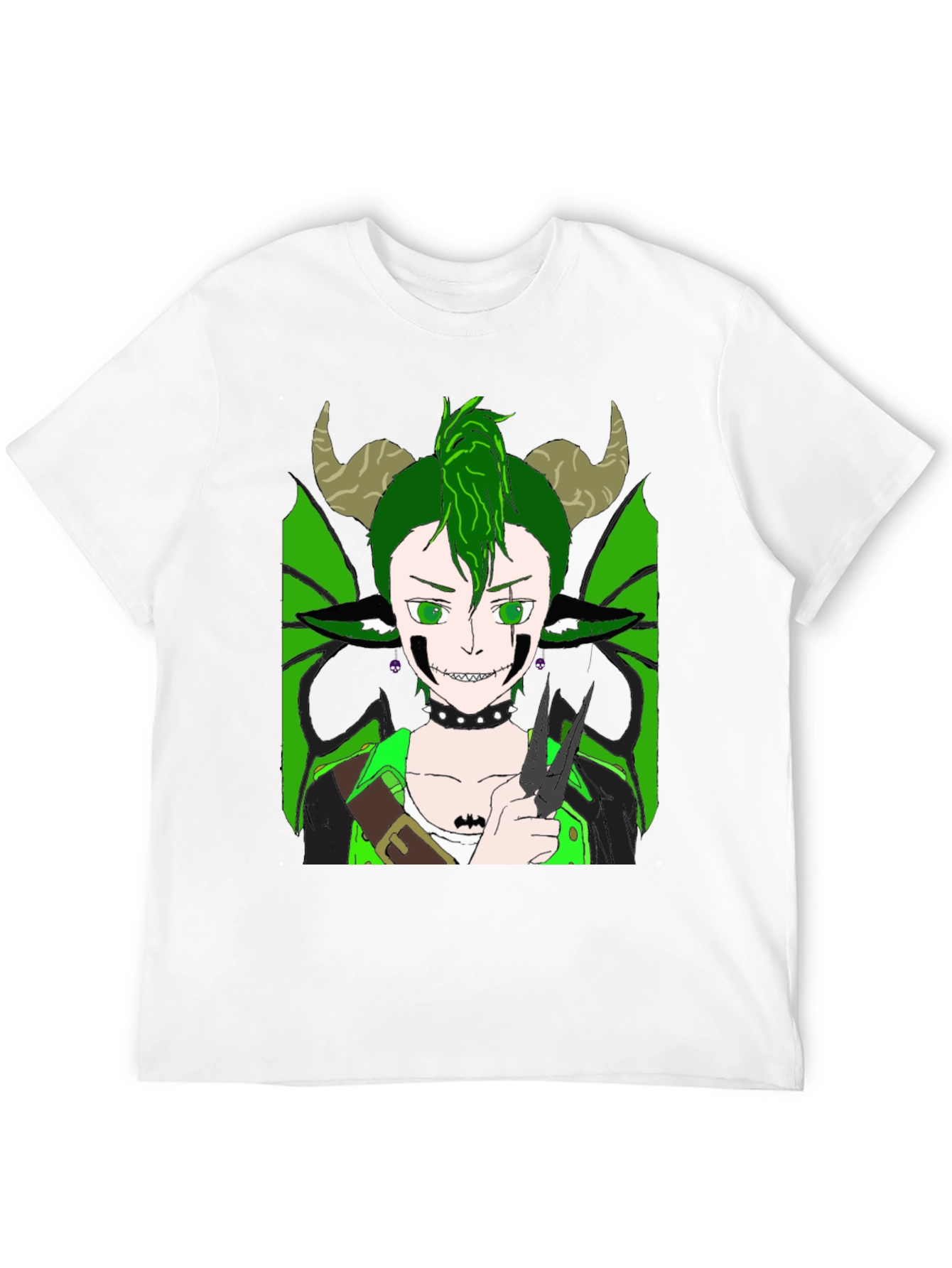 Camiseta Negra con Diseño de Criatura Fantástica