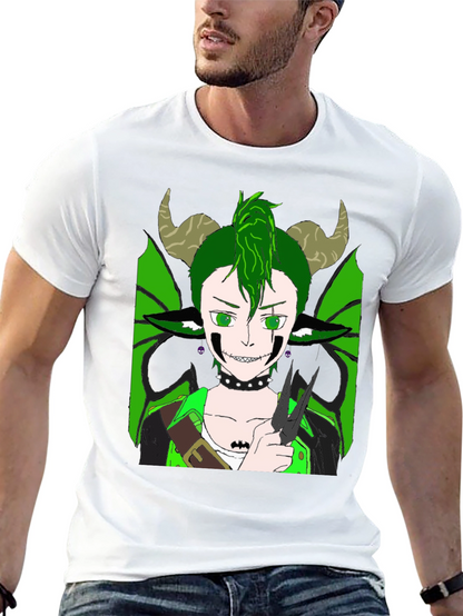 Camiseta Negra con Diseño de Criatura Fantástica