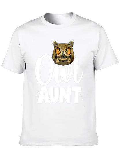 Camiseta Negra Owl Aunt para Amantes de los Búhos