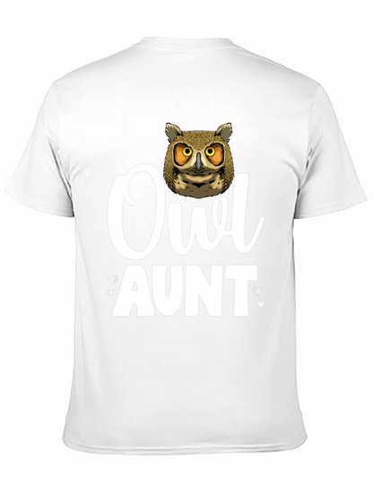 Camiseta Negra Owl Aunt para Amantes de los Búhos