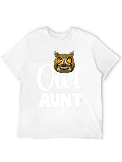 Camiseta Negra Owl Aunt para Amantes de los Búhos