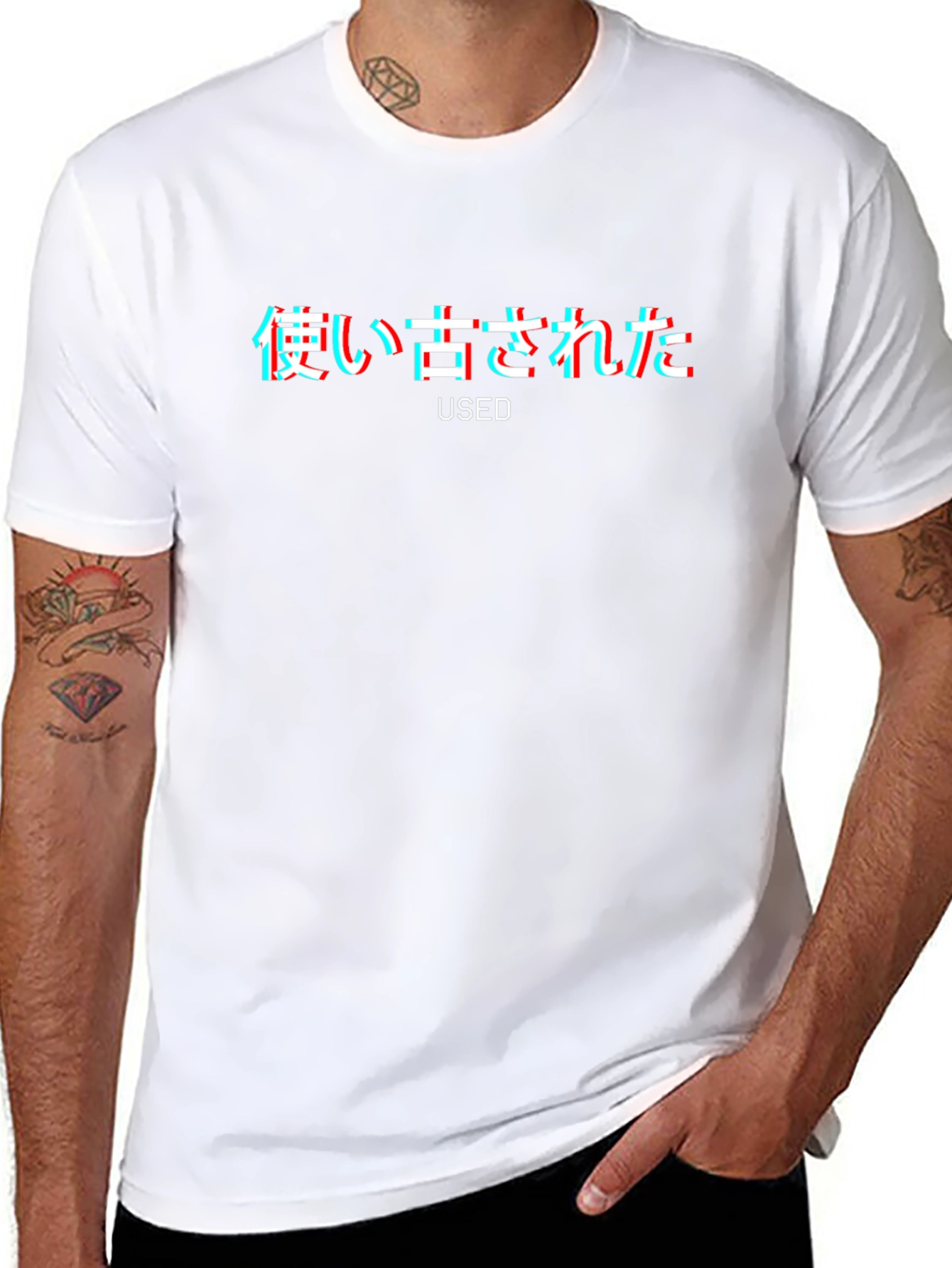 Camiseta Negra Used Estilo Vaporwave