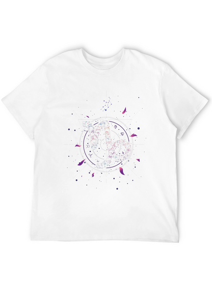 Camiseta Negra Estampado Zodiacal Cósmico