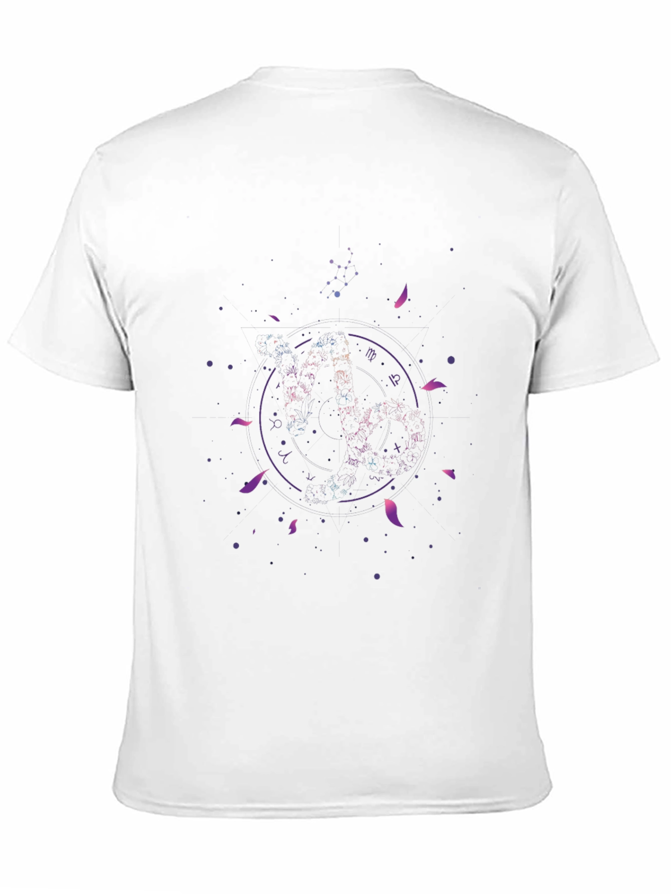 Camiseta Negra Estampado Zodiacal Cósmico