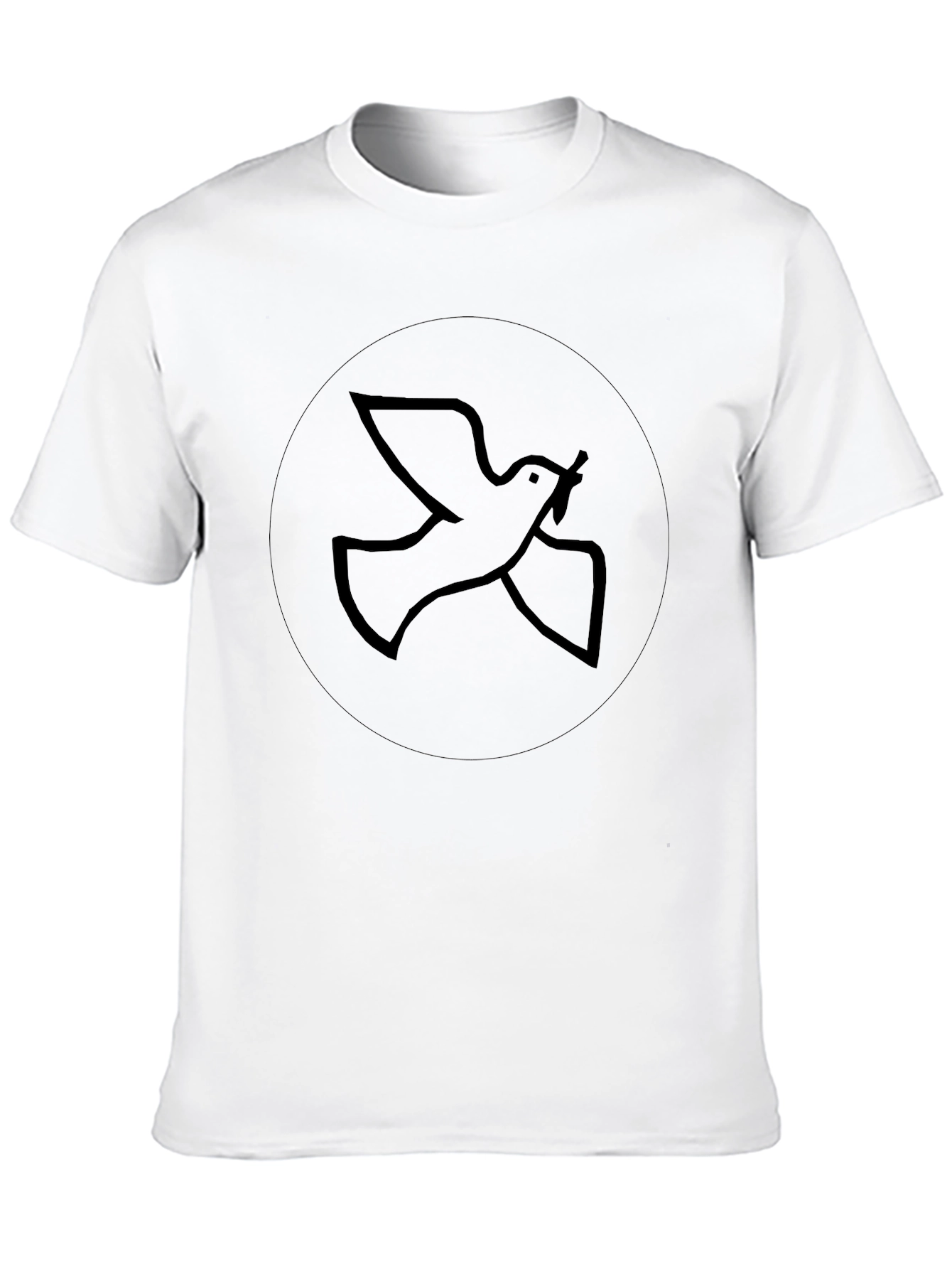 Camiseta Negra Hombre: Diseño Paloma de la Paz