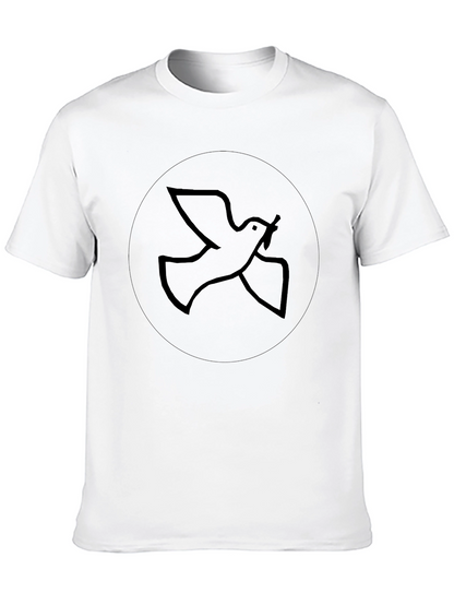 Camiseta Negra Hombre: Diseño Paloma de la Paz