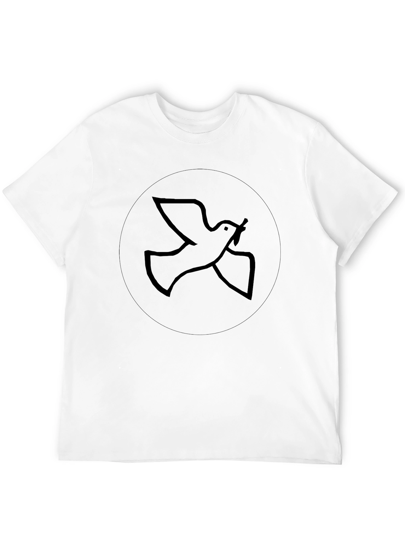 Camiseta Negra Hombre: Diseño Paloma de la Paz