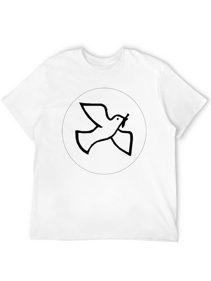 Camiseta Negra Hombre: Diseño Paloma de la Paz