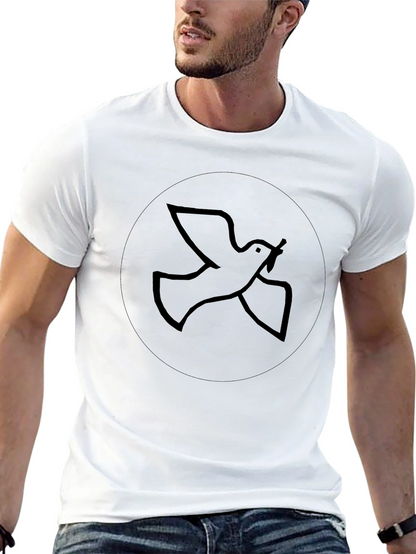 Camiseta Negra Hombre: Diseño Paloma de la Paz