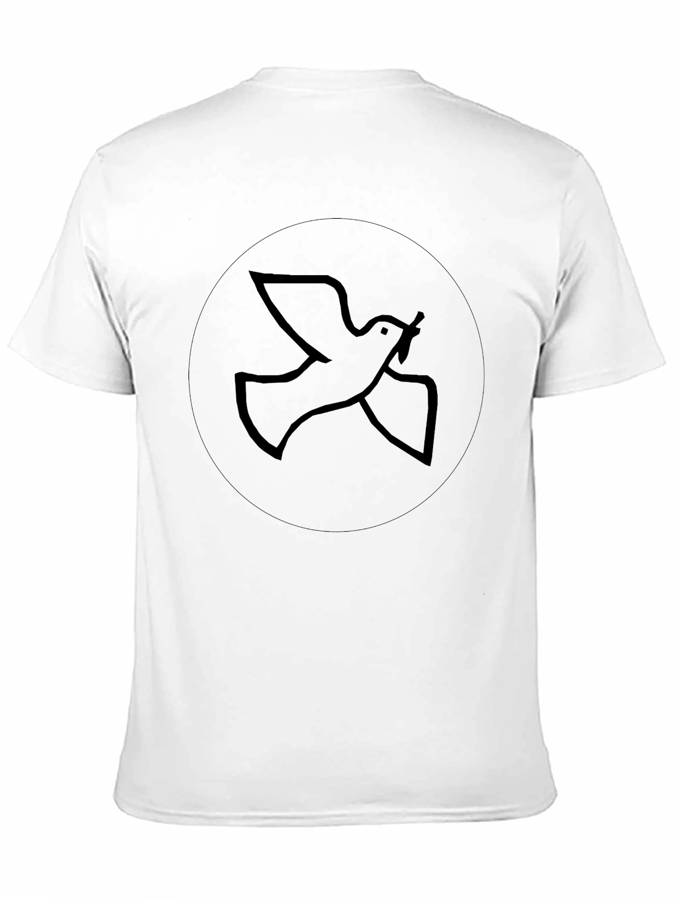 Camiseta Negra Hombre: Diseño Paloma de la Paz