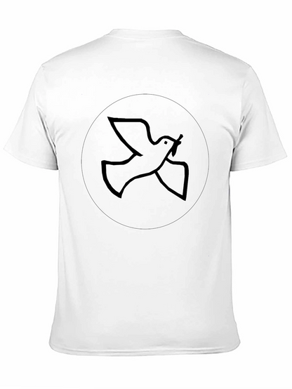 Camiseta Negra Hombre: Diseño Paloma de la Paz