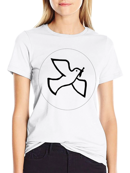 Camiseta Negra Hombre: Diseño Paloma de la Paz