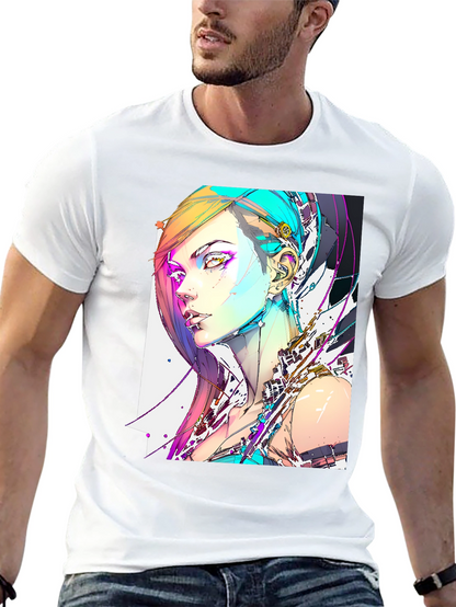 Camiseta Negra con Diseño Cyberpunk