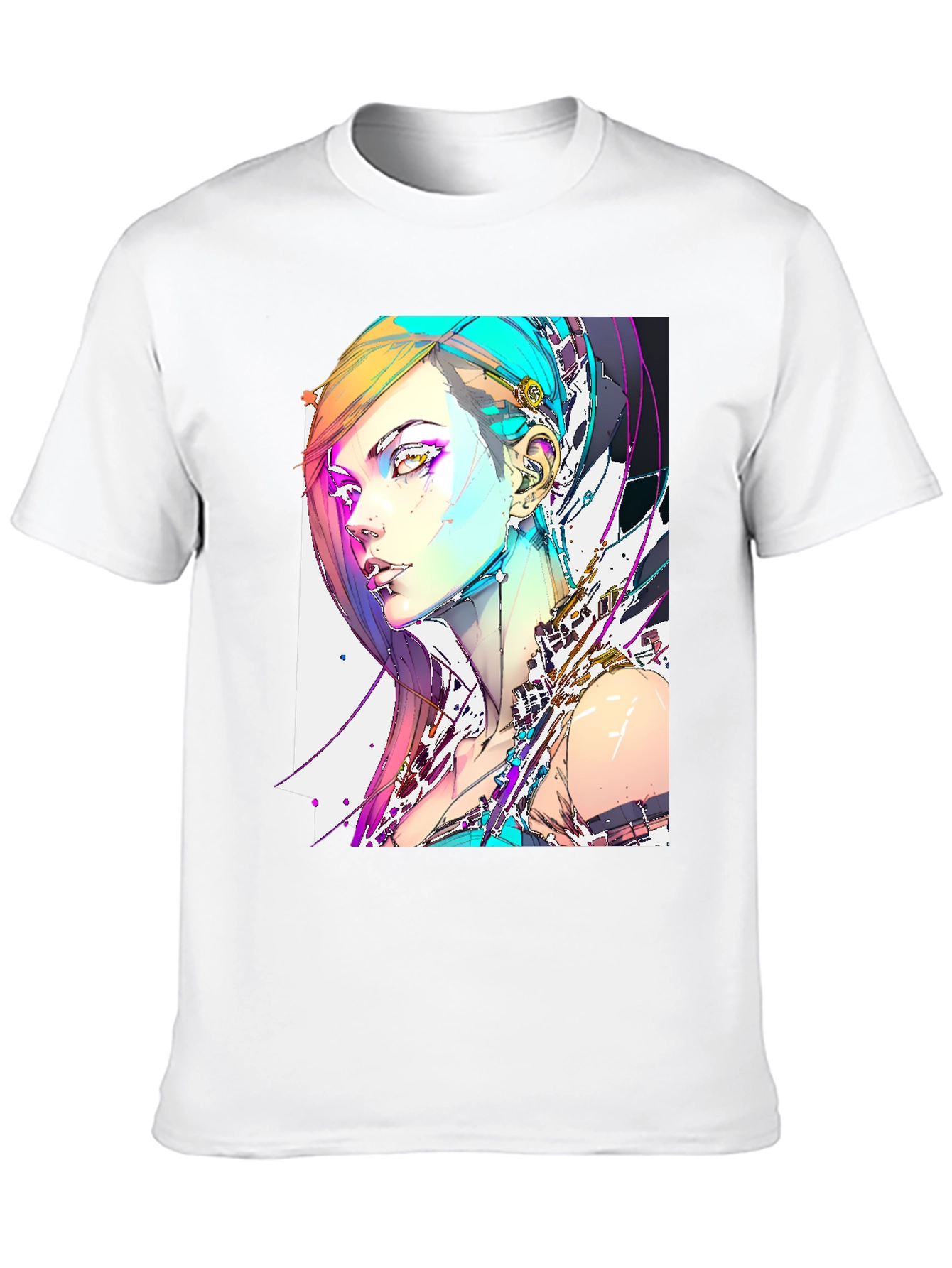 Camiseta Negra con Diseño Cyberpunk