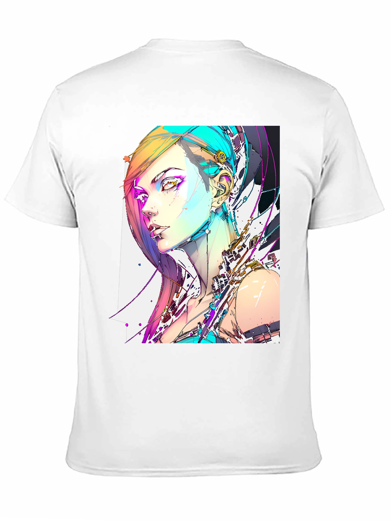 Camiseta Negra con Diseño Cyberpunk
