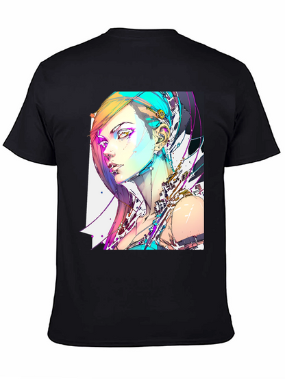 Camiseta Negra con Diseño Cyberpunk