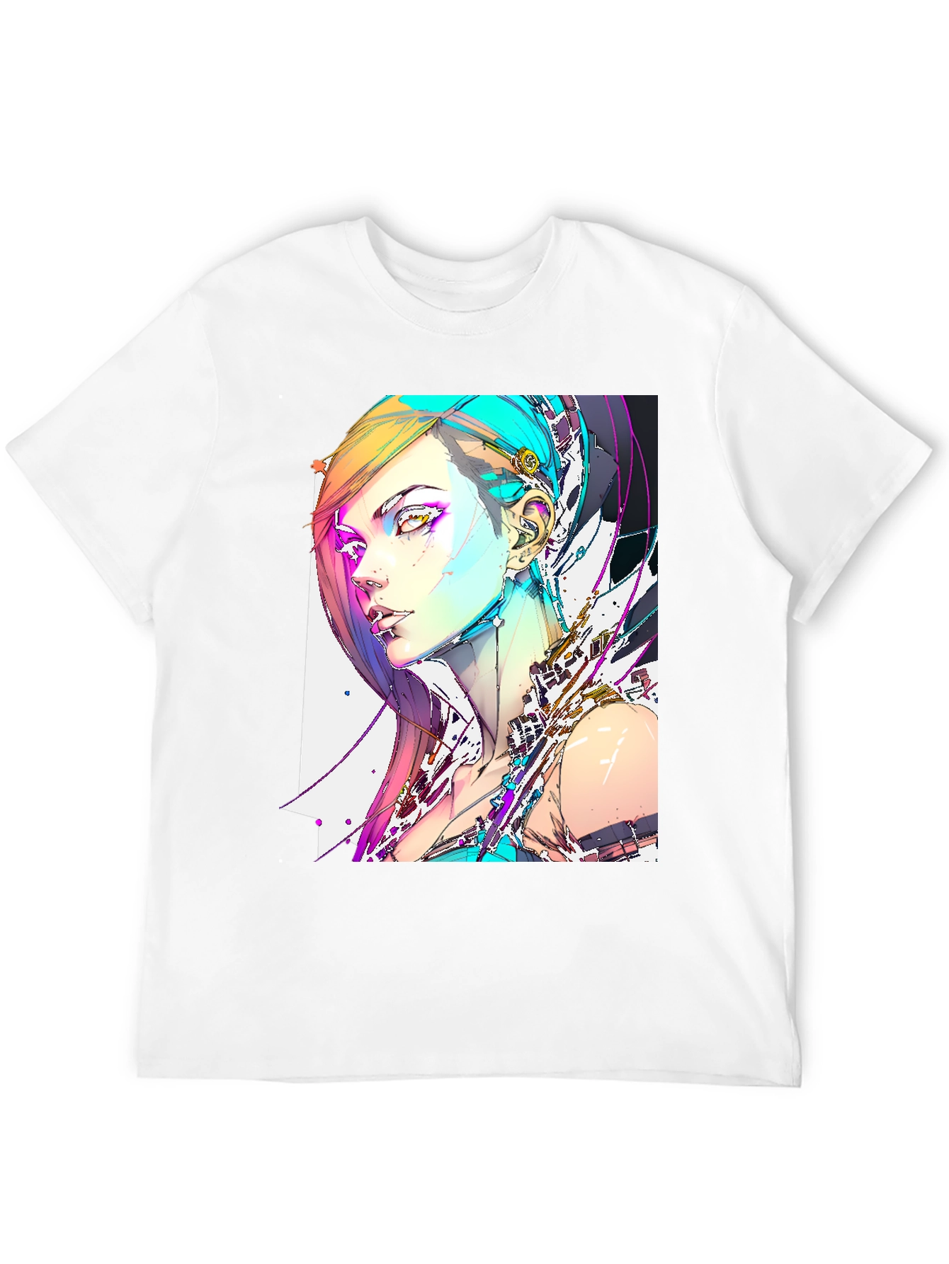 Camiseta Negra con Diseño Cyberpunk