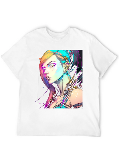 Camiseta Negra con Diseño Cyberpunk