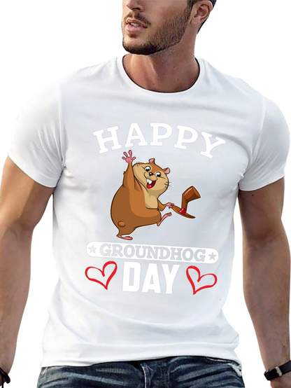 Camiseta Negra Feliz Día de la Marmota