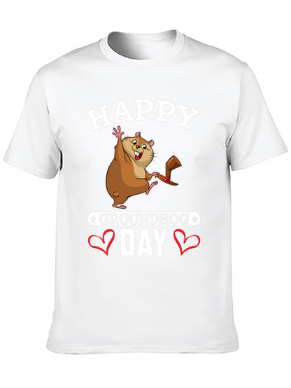 Camiseta Negra Feliz Día de la Marmota