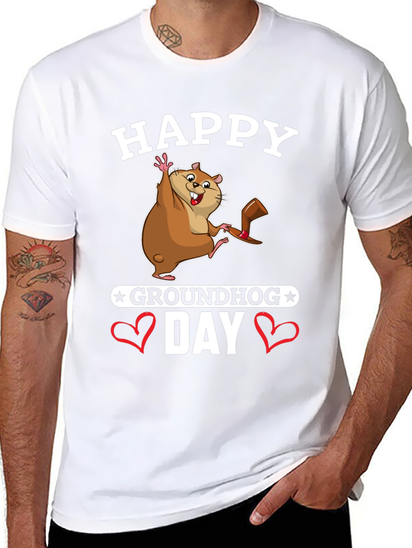 Camiseta Negra Feliz Día de la Marmota