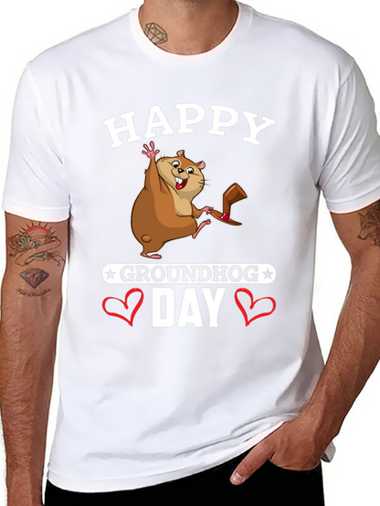 Camiseta Negra Feliz Día de la Marmota