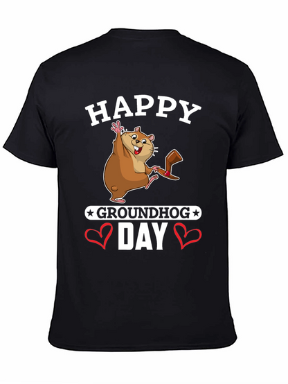 Camiseta Negra Feliz Día de la Marmota