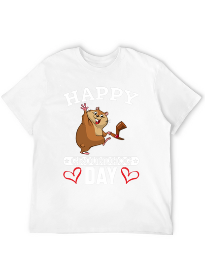 Camiseta Negra Feliz Día de la Marmota