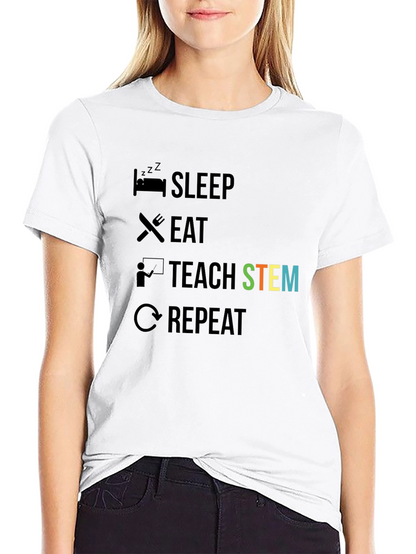 Camiseta Negra Enseñar STEM para Profesor