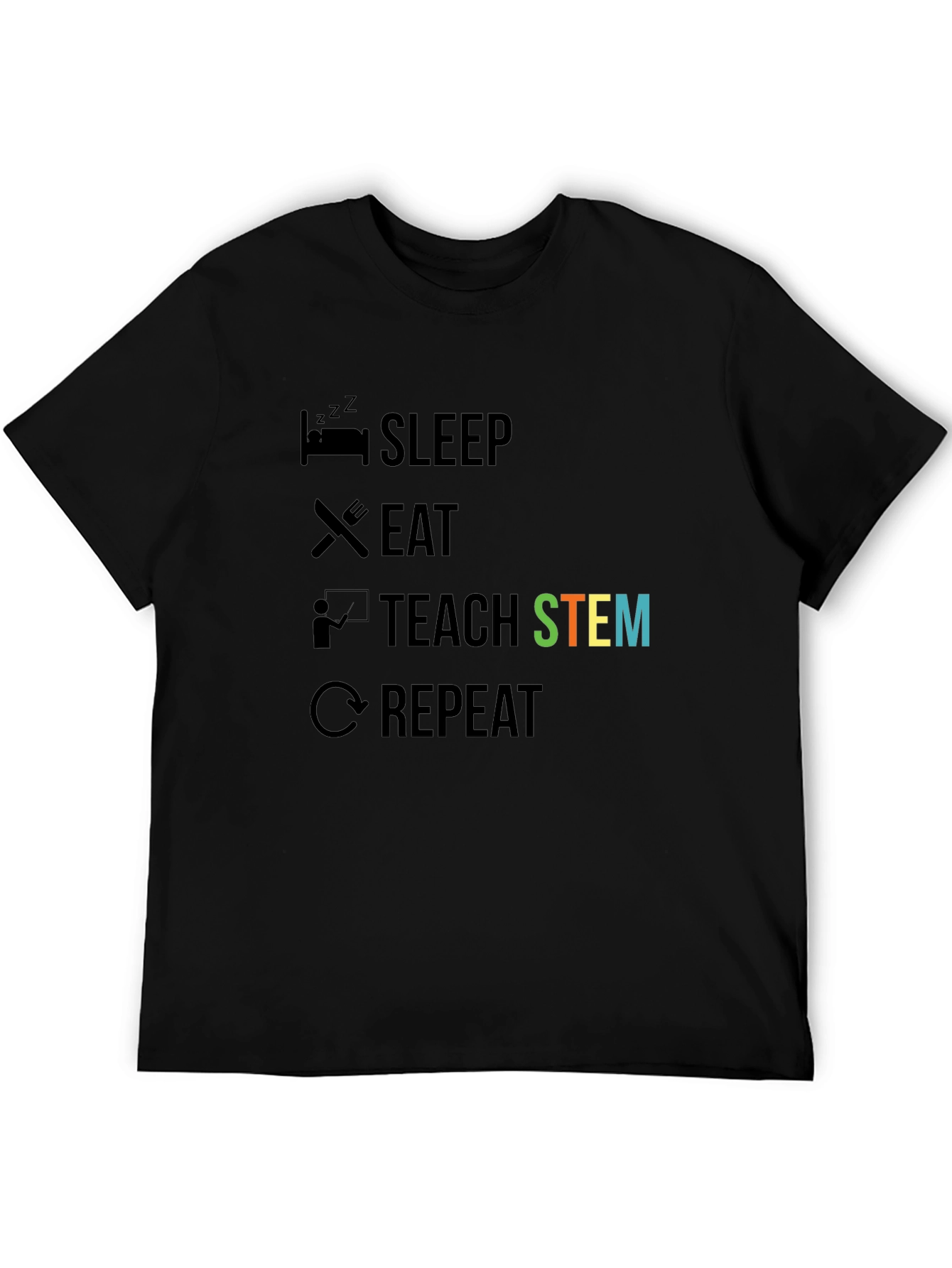 Camiseta Negra Enseñar STEM para Profesor