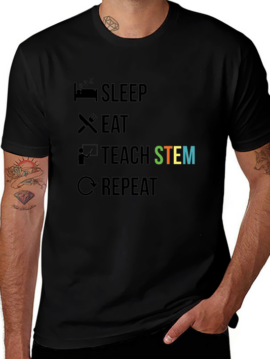 Camiseta Negra Enseñar STEM para Profesor