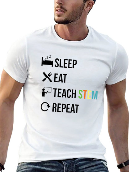 Camiseta Negra Enseñar STEM para Profesor