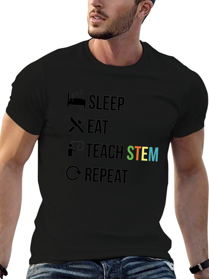 Camiseta Negra Enseñar STEM para Profesor