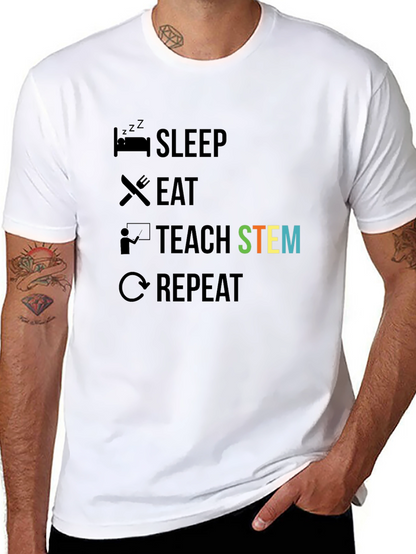 Camiseta Negra Enseñar STEM para Profesor