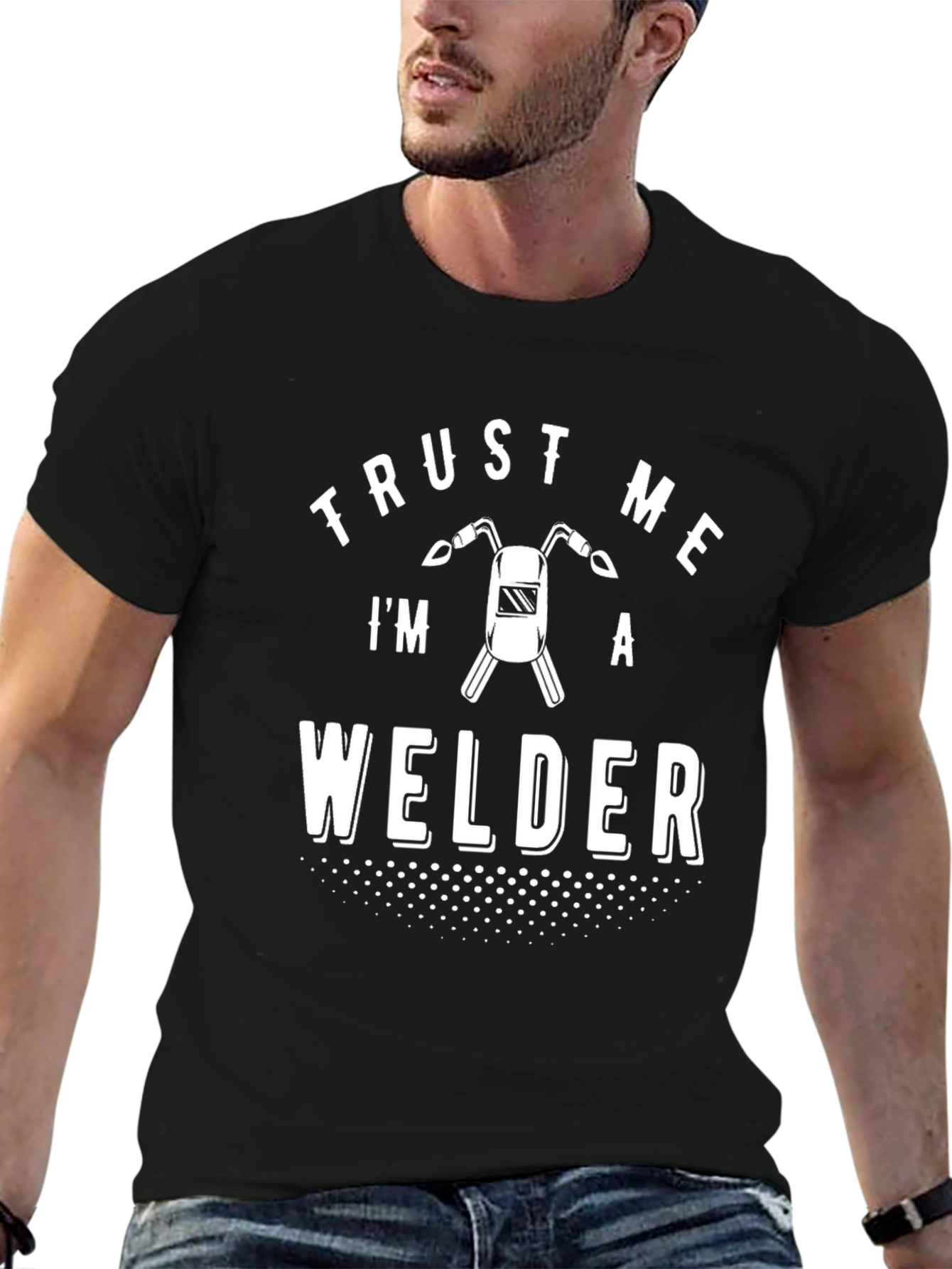 Camiseta Negra Trust Me Im a Welder