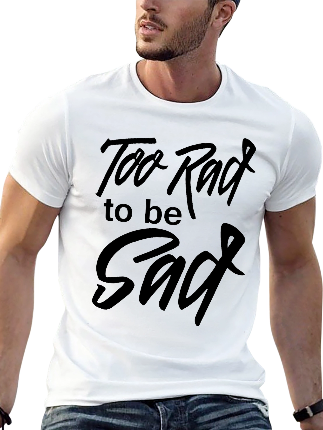 Camiseta Negra: Too Rad to be Sad