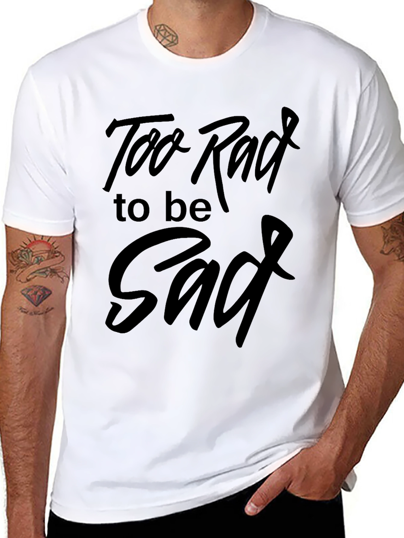 Camiseta Negra: Too Rad to be Sad