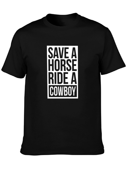 Camiseta Negra Save a Horse Ride a Cowboy