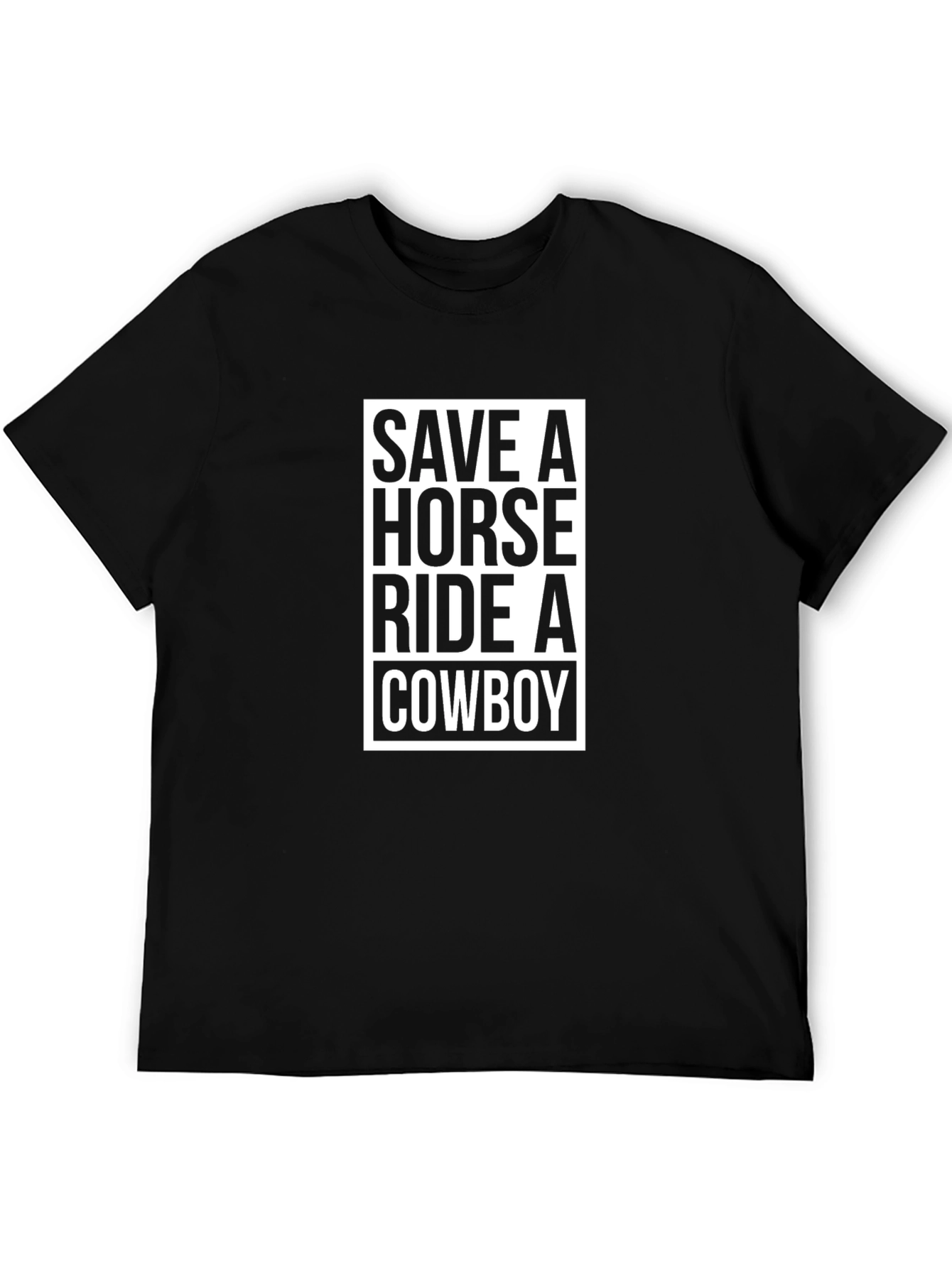 Camiseta Negra Save a Horse Ride a Cowboy